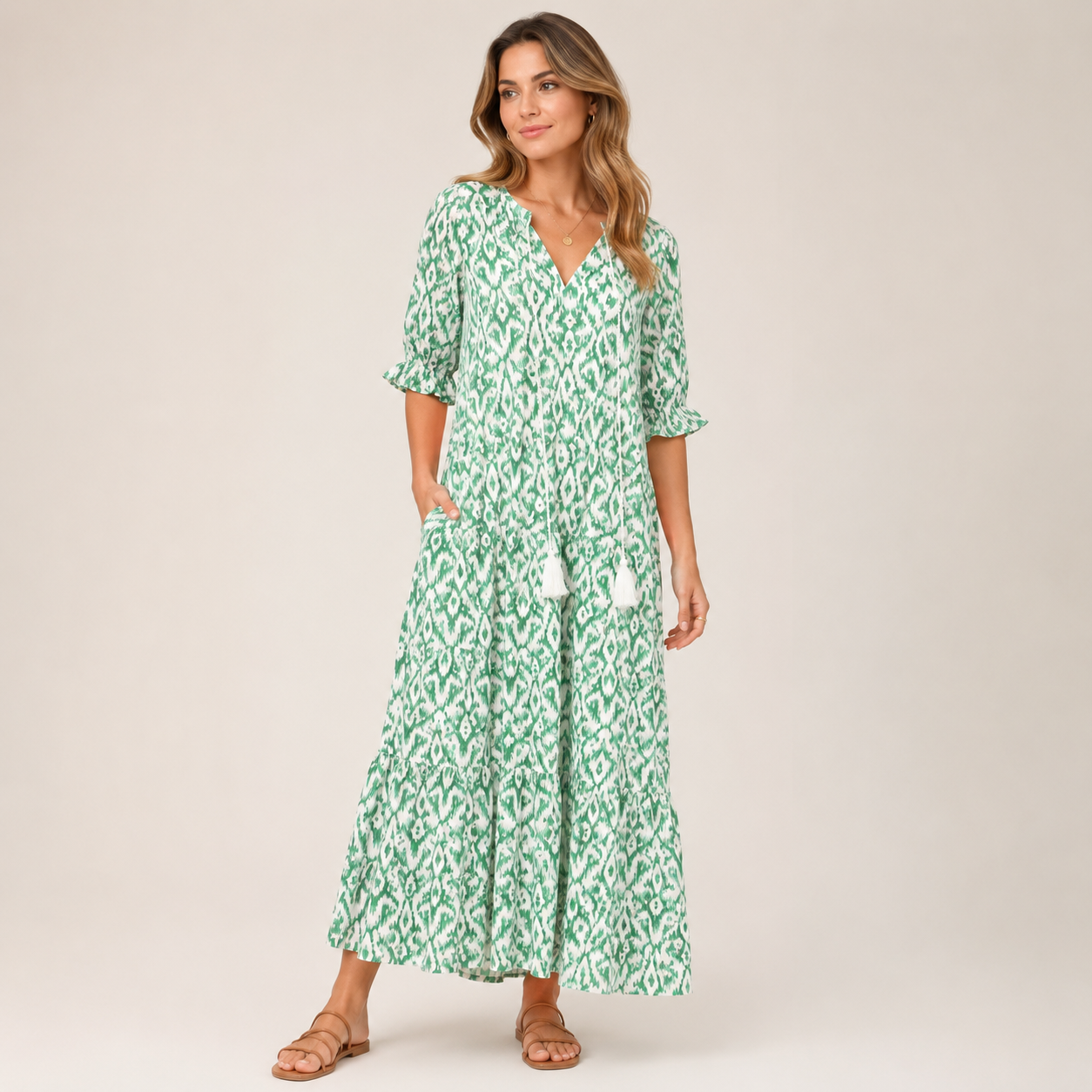 Aveline Bohemian V-Neck Maxi Dress