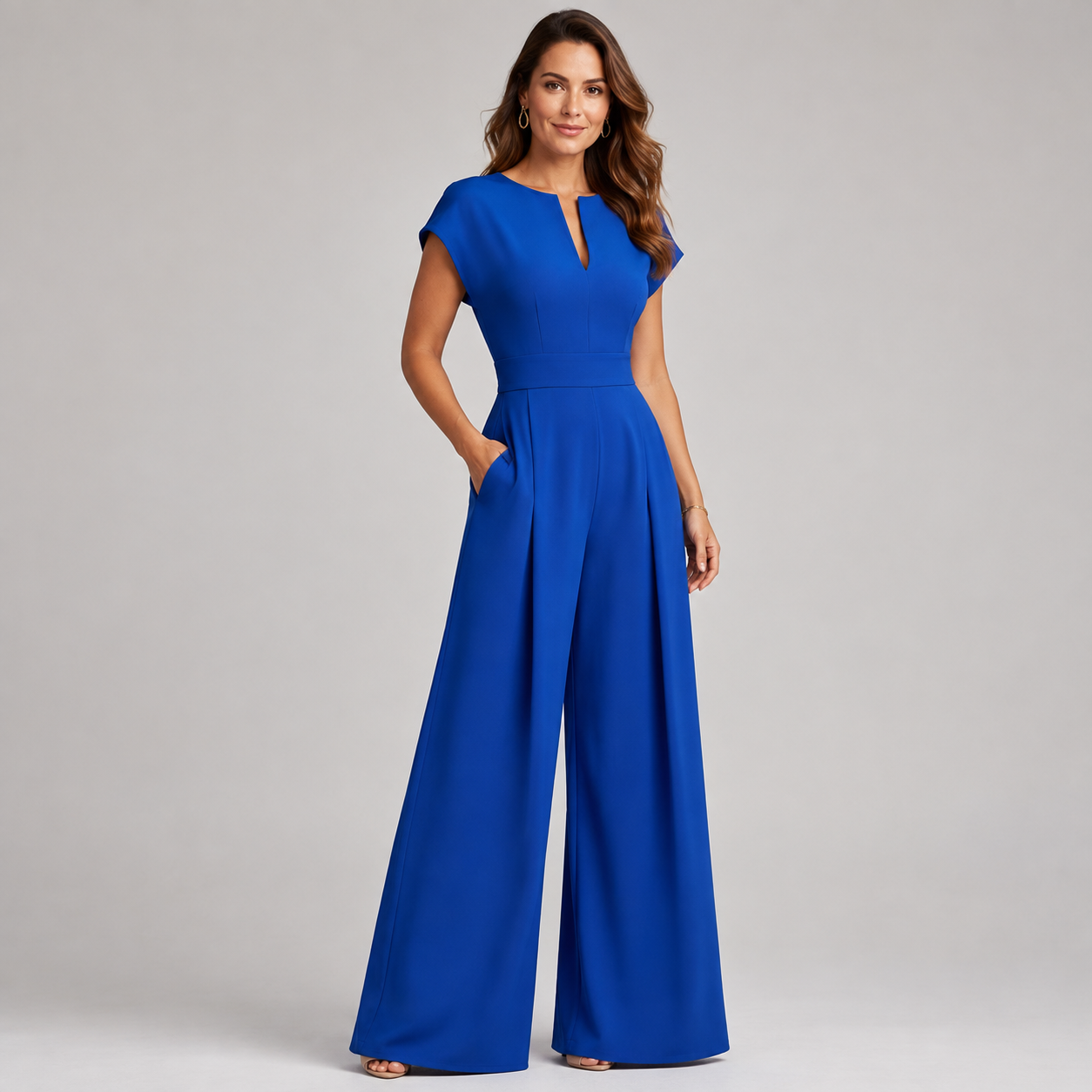 Vivienne V-neck wide-leg jumpsuit