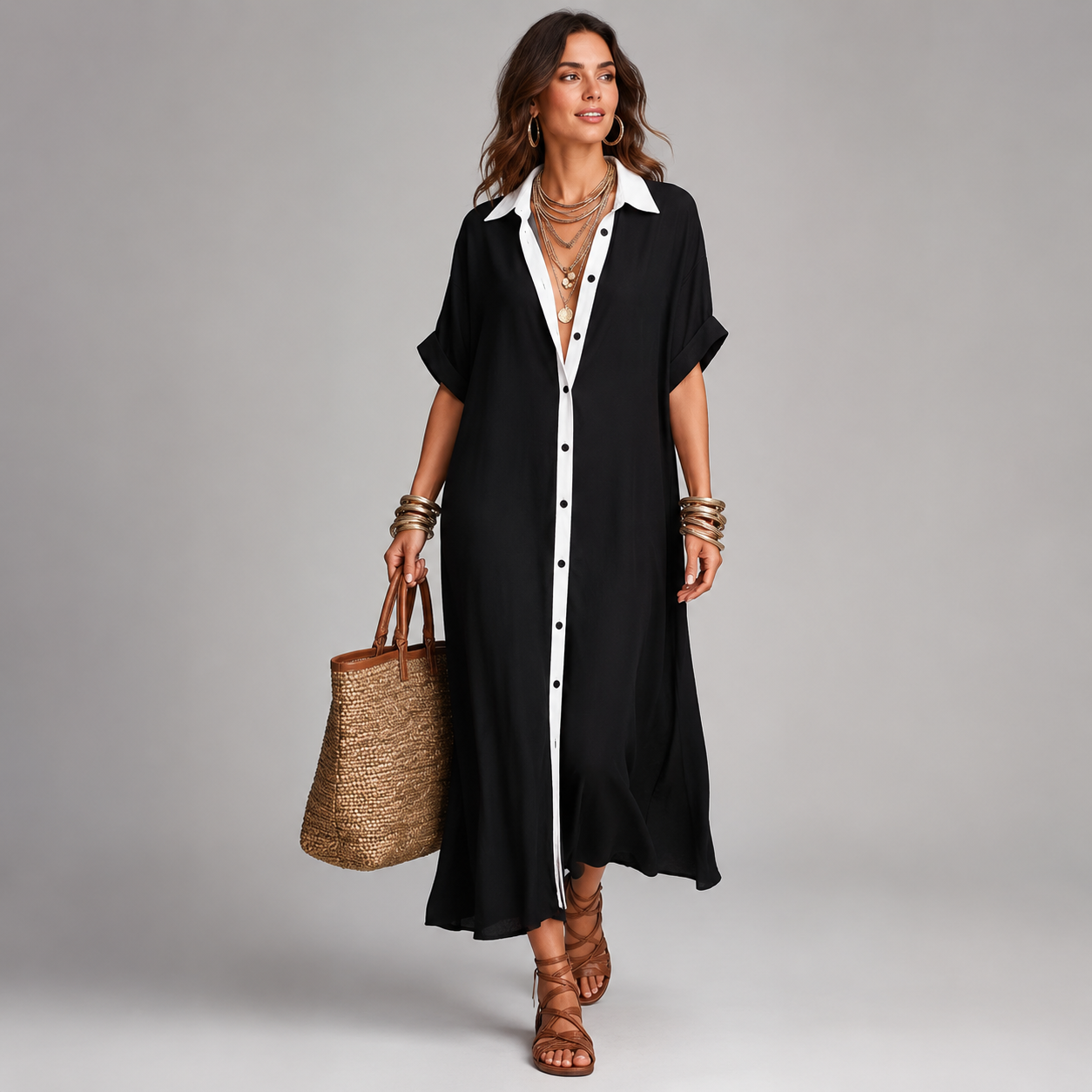 Olivienne minimalist maxi dress (olive)