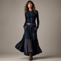 Robe longue en daim Mireille