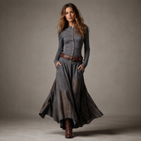 Robe longue en daim Mireille