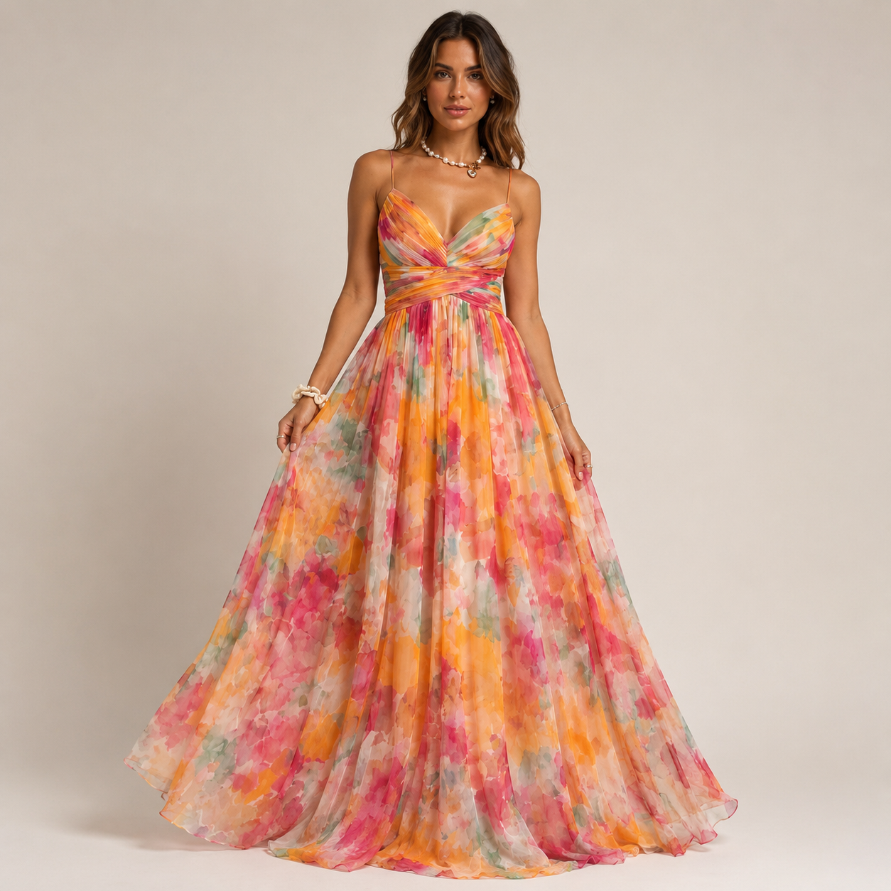 Robe longue bustier Floréa à imprimé floral