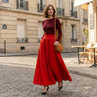 Jupe longue évasée Primrose avec ceinture