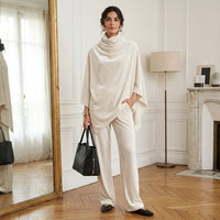 Ensemble deux pièces à jambes larges et effet drapé