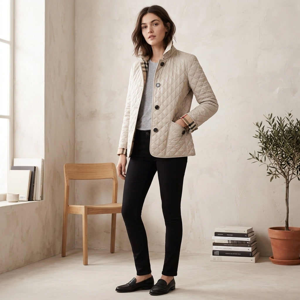 Veste élégante à revers rembourrés