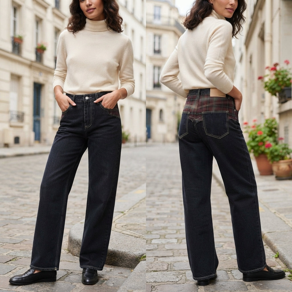 Jean boyfriend taille haute délavé