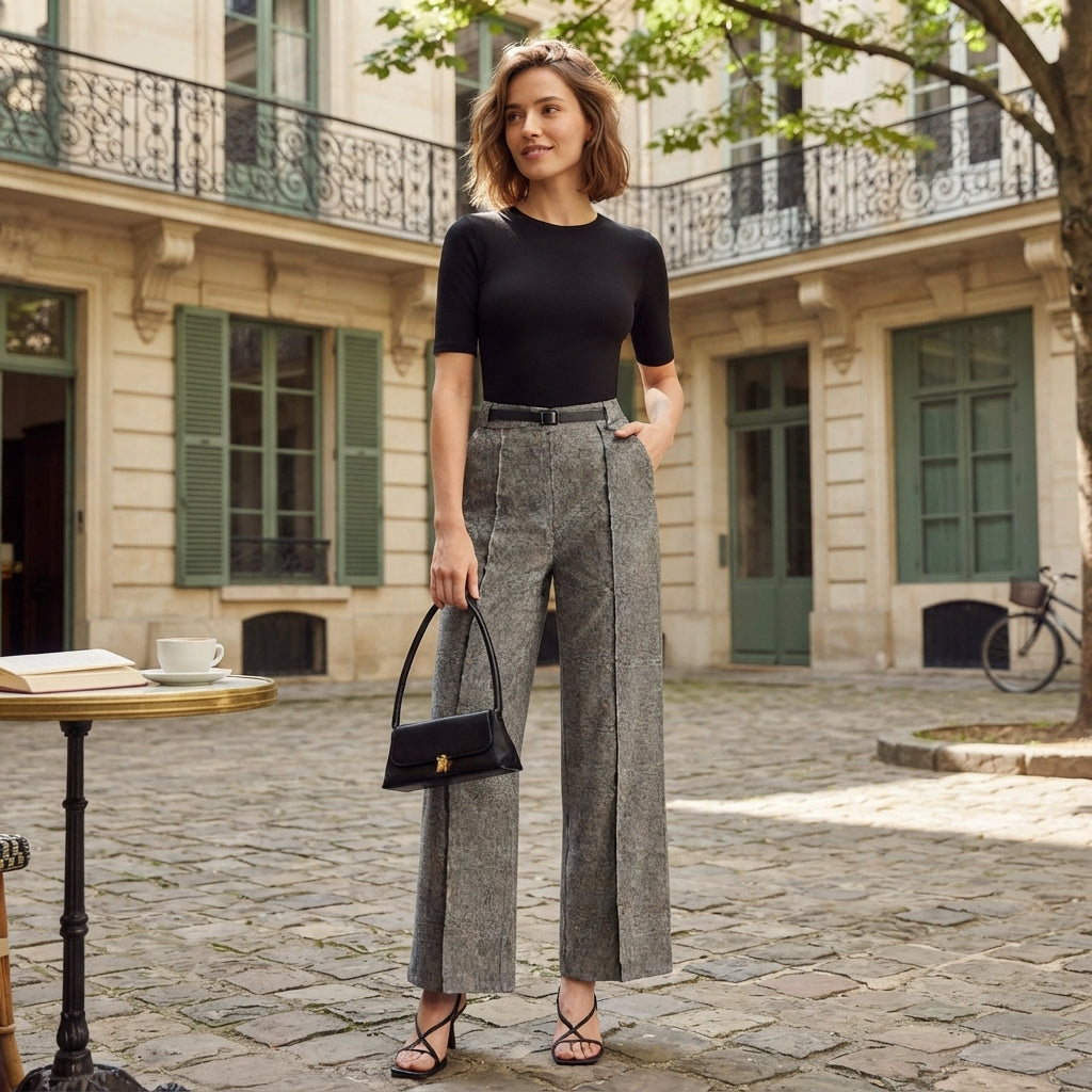 Pantalon de costume taille haute