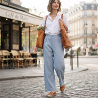 Pantalon plissé Victoria en lin