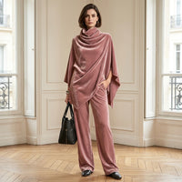 Ensemble deux pièces à jambes larges et effet drapé