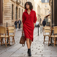 Robe-pull Brielle à col boutonné