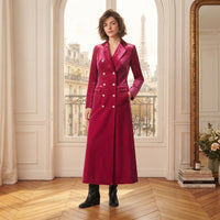 Robe longue blazer en velours