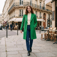 Manteau d'hiver en laine à carreaux