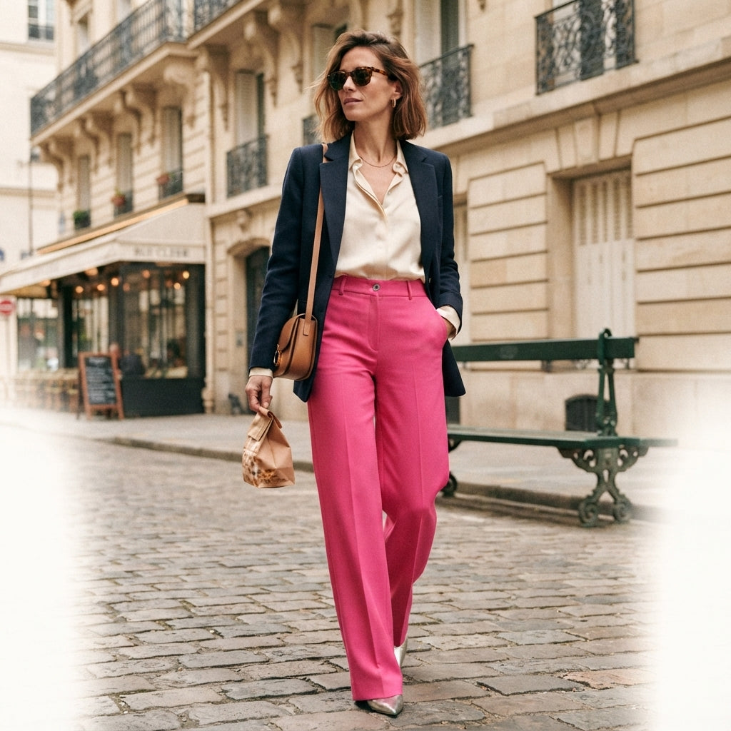 Pantalon noir Jade à jambes larges