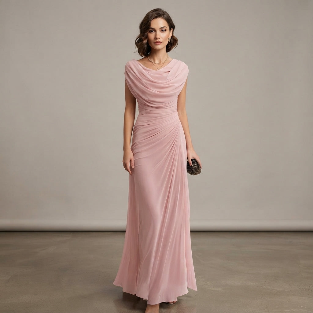 Robe longue drapée de soirée