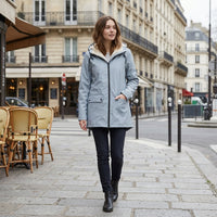 Parka d'hiver longue doublée en polaire