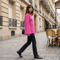 Maxi-pull en maille torsadée oversize