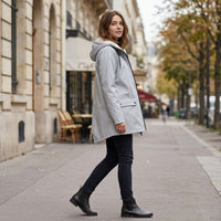Parka d'hiver longue doublée en polaire