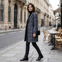 Manteau d'hiver en laine à carreaux