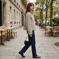 Manteau en mélange de laine à col montant