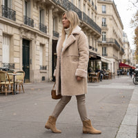 Manteau d'hiver long en fausse fourrure