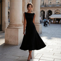 Robe midi drapée et plissée