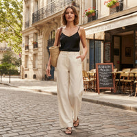 Pantalon classique à jambes larges