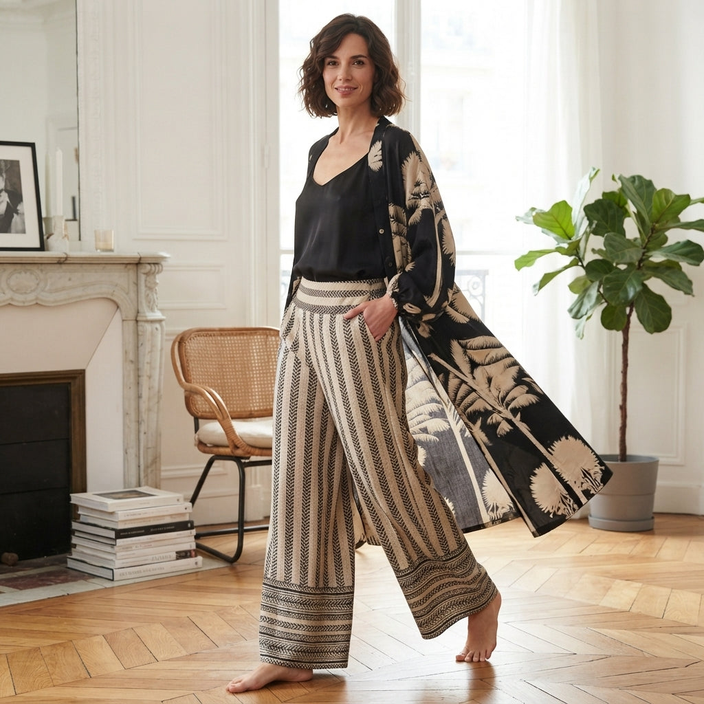 Ensemble kimono palazzo hippie