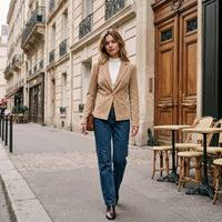 Veste cintrée en suédine effet velours
