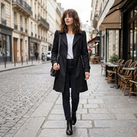 Trench-coat imperméable classique ceinturé