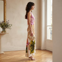 Robe à fleurs asymétrique Nicole