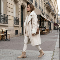 Manteau d'hiver long en fausse fourrure