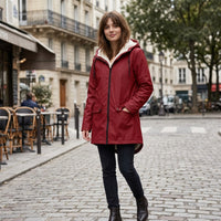 Parka d'hiver longue doublée en polaire