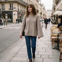 Maxi-pull en maille torsadée oversize
