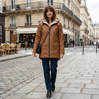 Parka d'hiver longue doublée en polaire