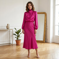 Robe midi à col roulé Olivia