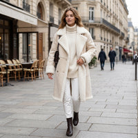 Manteau d'hiver long en fausse fourrure