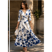 Robe longue portefeuille imprimée