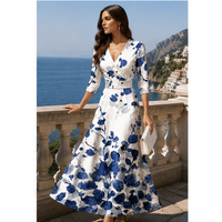 Robe longue portefeuille imprimée