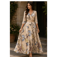 Robe longue portefeuille imprimée