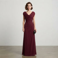 Robe longue drapée de soirée