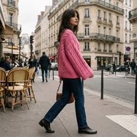Maxi-pull en maille torsadée oversize