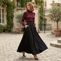 Jupe longue évasée Primrose avec ceinture