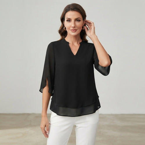 Blouse fluide à manches chauve-souris