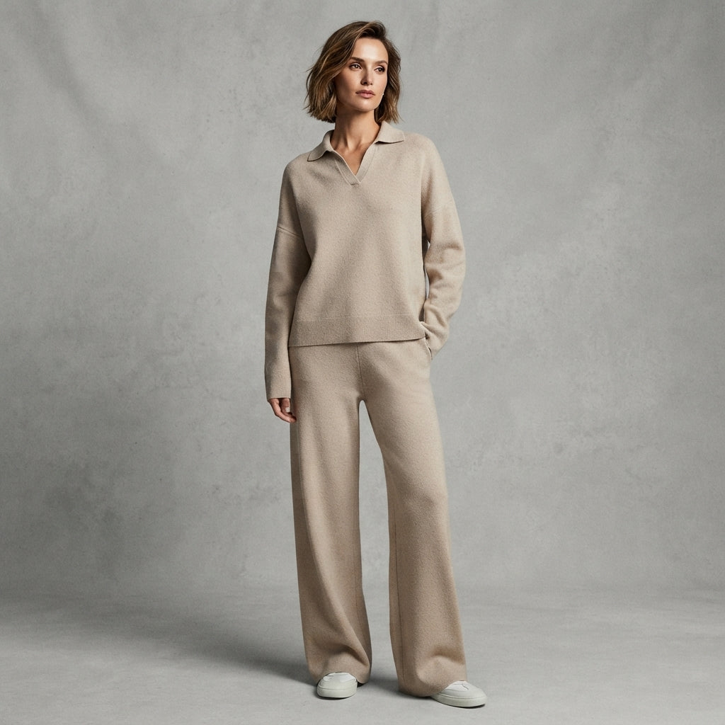 Ensemble polo en maille oversize