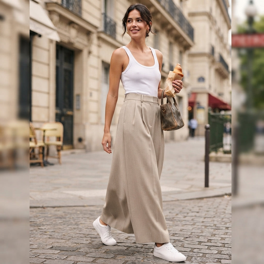 Pantalon plissé à jambes larges Montarello