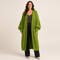 Gilet long oversize ouvert sur le devant