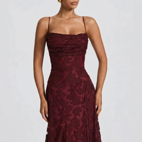 Aurelia Floral Print Chiffon Maxi Dress