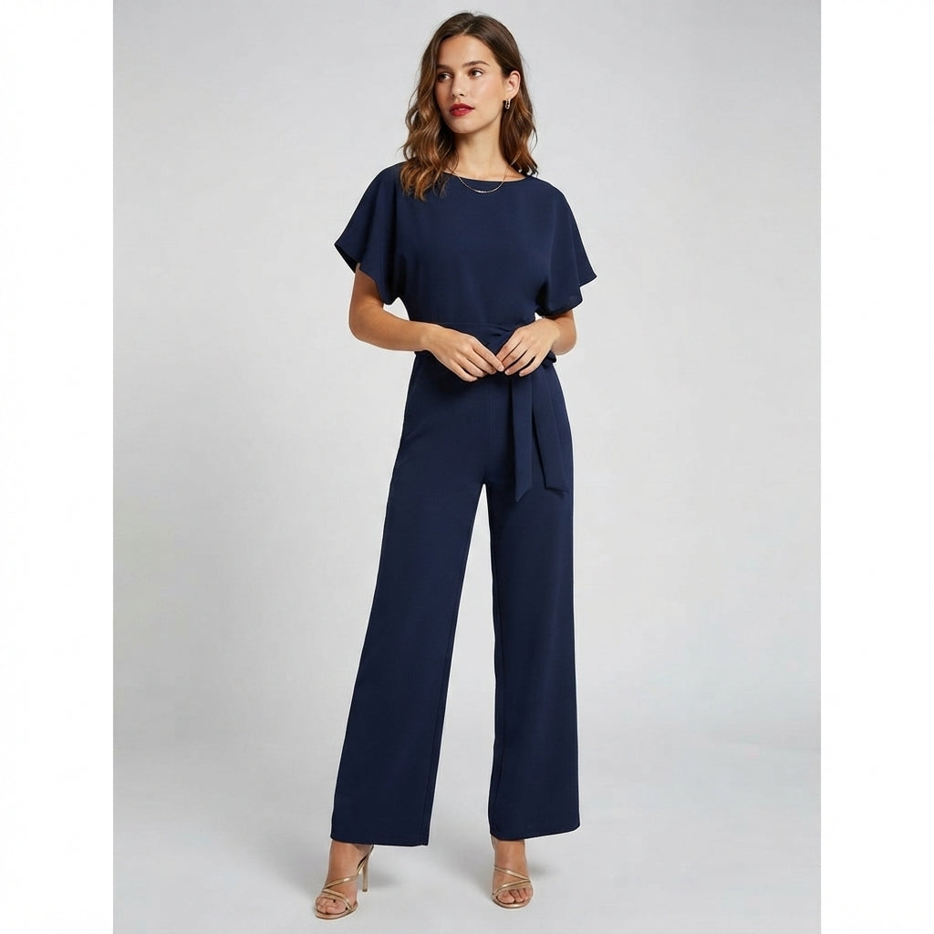 Combinaison pantalon large ceinturée