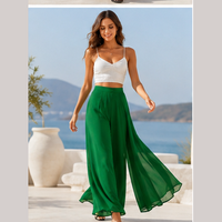 Pantalon taille haute à jambes larges