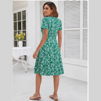 Robe midi empire boutonnée sur le devant